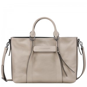 Beige Longchamp 3D L Women Handbag | Ksa-204VIBRCO