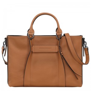 Beige Longchamp 3D L Women Handbag | Ksa-479LBUIHC