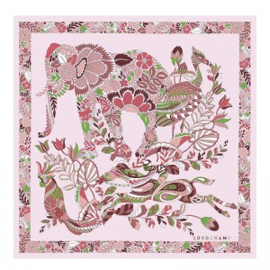Beige Longchamp Forêt 50 Women Scarf | Ksa-856TSHLIJ
