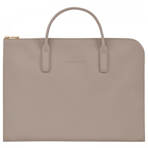 Beige Longchamp Le Foulonné S Men Briefcase | Ksa-987TCDFOE