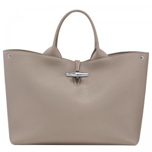 Beige Longchamp Le Roseau L Women Handbag | Ksa-254EBFQTN