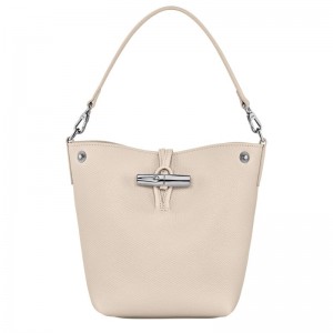Beige Longchamp Le Roseau Xs Women Bucket Bag | Ksa-657PRLWZX