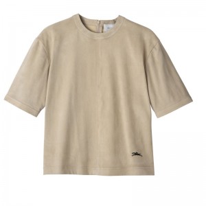 Beige Longchamp Short Leather Women Top | Ksa-189PBWXTJ