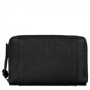 Black Longchamp 3D Women Wallet | Ksa-928ZKCLUX