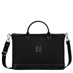 Black Longchamp Boxford S Men Briefcase | Ksa-351FNLIAS