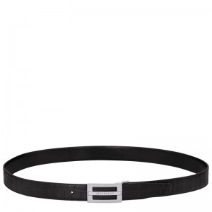 Black Longchamp Delta Box Men Belt | Ksa-814MGAQFO