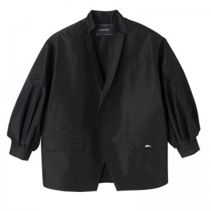 Black Longchamp Kimono Women Jacket | Ksa-943OLCNQI