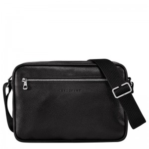 Black Longchamp Le Foulonné M Camera Men Crossbody Bag | Ksa-793KBMRHU