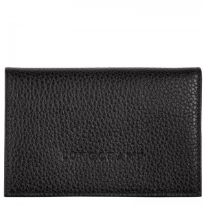 Black Longchamp Le Foulonné Men Card Holder | Ksa-389BLOTDV