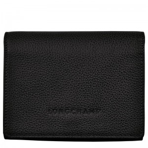 Black Longchamp Le Foulonné Men Wallet | Ksa-528JEKCVA