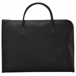 Black Longchamp Le Foulonné S Men Briefcase | Ksa-513HQLKSJ