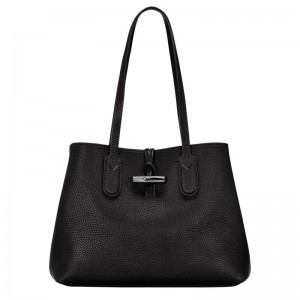Black Longchamp Le Roseau Essential M Women Tote Bag | Ksa-941ZCBFSE
