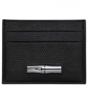 Black Longchamp Le Roseau Women Card Holder | Ksa-415VEWAKH
