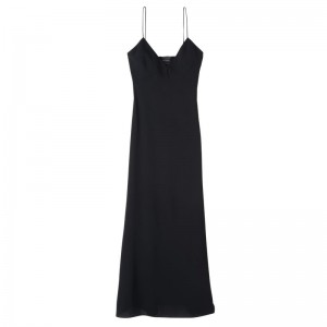 Black Longchamp Long Women Dress | Ksa-526OLZAUH