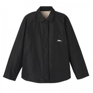 Black Longchamp Padded Blouson Women Jacket | Ksa-719SJAONX