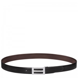 Black / Beige Longchamp Delta Box Men Belt | Ksa-413SHYEZT