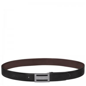 Black / Beige Longchamp Delta Box Men Belt | Ksa-529OGPTQR