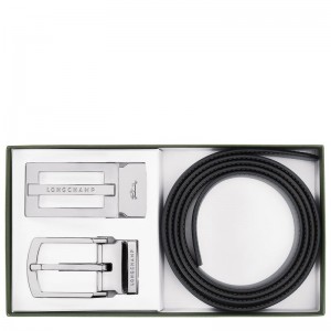 Black / Beige Longchamp Delta Box Men Belt | Ksa-346GZQHKA