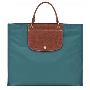 Blue Green Longchamp Cabas L Women Tote Bag | Ksa-190OGLVQZ
