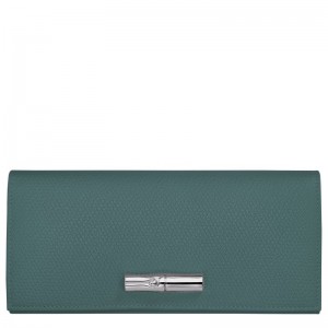 Blue Green Longchamp Le Roseau Flap Women Wallet | Ksa-642JCTKME