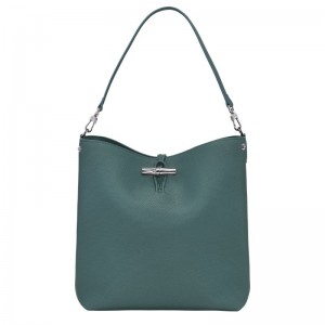 Blue Green Longchamp Le Roseau M Women Shoulder Bag | Ksa-492ARBYEG