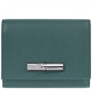 Blue Green Longchamp Le Roseau Women Wallet | Ksa-108ETKULR