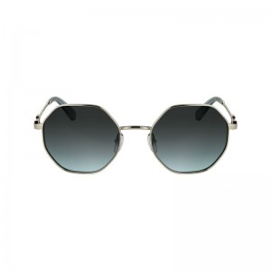 Blue Grey Longchamp Metal Women Sunglasses | Ksa-359IQXLZS