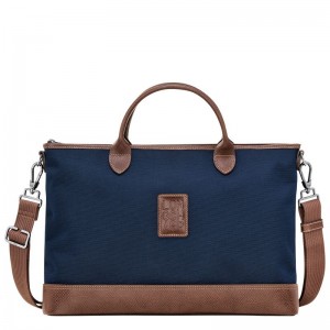 Blue Longchamp Boxford S Men Briefcase | Ksa-847KCYLRE