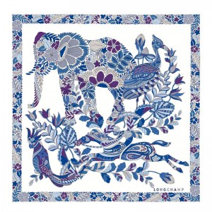 Blue Longchamp Forêt 50 Women Scarf | Ksa-201IMRCWP