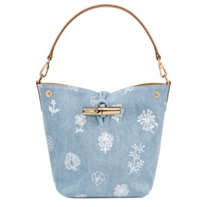 Blue Longchamp Le Roseau Xs Women Bucket Bag | Ksa-612CSHEFO
