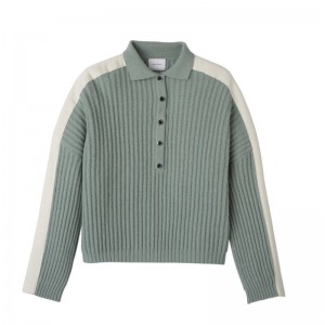 Blue Longchamp Polo Collar Women Jumper | Ksa-813LIRHFG