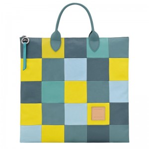 Blue / Yellow Longchamp Re-play L Men Handbag | Ksa-067FQEIJK