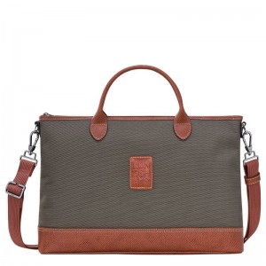 Brown Longchamp Boxford S Men Briefcase | Ksa-471IWDPKS