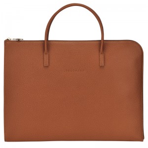 Brown Longchamp Le Foulonné S Men Briefcase | Ksa-503BRJPZW