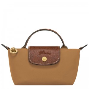 Brown Longchamp Le Pliage Original With Handle Men Pouch | Ksa-609STHJRU