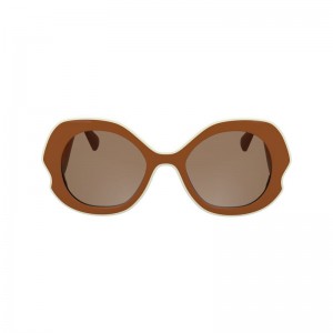 Brown Longchamp Plant Based Resin Women Sunglasses | Ksa-379FGONJS