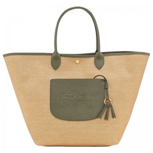 Brown / Olive Longchamp Le Pliage Collection L Basket Women Tote Bag | Ksa-368YFSOBI
