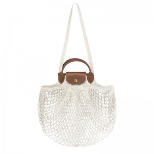Cream Longchamp Le Pliage Filet L Women Mesh Bag | Ksa-584OSWVHN