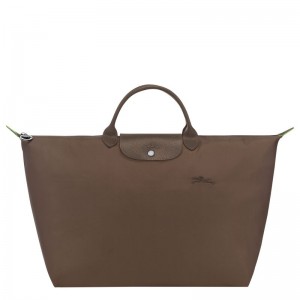 Dark Brown Longchamp Le Pliage Green L Men Travel Bag | Ksa-736GJLAVC