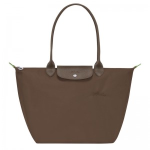 Dark Brown Longchamp Le Pliage Green L Women Tote Bag | Ksa-673XAVGWC