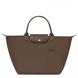 Dark Brown Longchamp Le Pliage Green M Women Handbag | Ksa-985QWZKIX