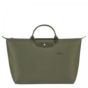 Dark Green Longchamp Le Pliage Green L Men Travel Bag | Ksa-097VLWTEA