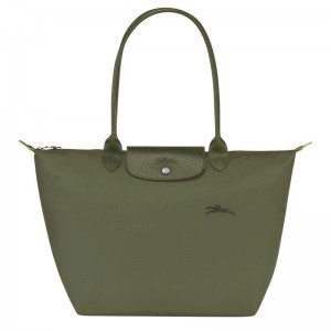 Dark Green Longchamp Le Pliage Green L Women Tote Bag | Ksa-142CEASXD