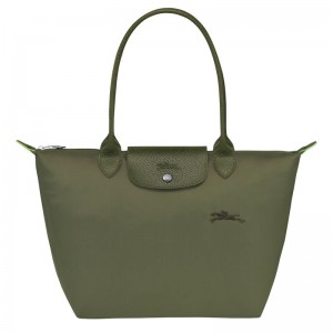 Dark Green Longchamp Le Pliage Green M Women Tote Bag | Ksa-829KTOVNZ