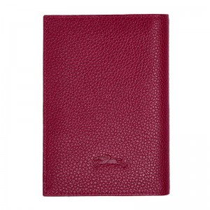 Dark Pink Longchamp Le Foulonné Women Passport Holder | Ksa-590EROHZF