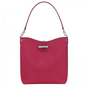 Dark Pink Longchamp Le Roseau M Women Shoulder Bag | Ksa-731VALUNQ