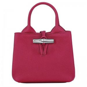 Dark Pink Longchamp Le Roseau Xs Women Handbag | Ksa-809RWYUTZ