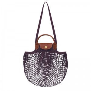 Dark Purple Longchamp Le Pliage Filet L Women Mesh Bag | Ksa-681IVLDZK