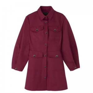Dark Red Longchamp Canvas Women Dress | Ksa-617ODGJWI