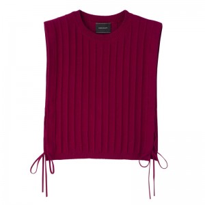 Dark Red Longchamp Knit Women Top | Ksa-601JSNEYA